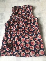 Old Navy Red and Blue Floral Rayon Tank Ruffled Neck and Armhole Size Small - £16.60 GBP