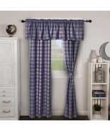 VIRAH BELLA Mountain Check Blue Gray Rustic Window Curtains 84x40 Buffal... - $20.36 CAD