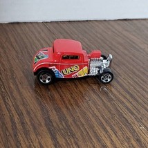 2021 Hot Wheels Mattel Games UNO #27 &#39;32 Ford Deluxe 3-Window Coupe Red Loose - £3.20 GBP