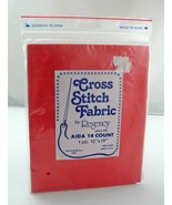 Regency Mills 14 Count Aida Cross Stitch Fabric - Red 12&quot; x 18&quot; - 100% C... - £3.67 GBP
