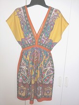 Xxi Ladies Colorful POLY/SPANDEX Knit DRESS-JR M-DEEP &quot;V&quot; FRONT/BACK-WORN 1-CUTE - £9.02 GBP
