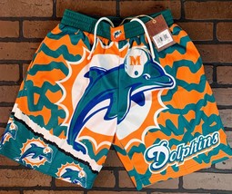 MIAMI DOLPHINS Mitchell &amp; Ness Jumbotron 2.0 Basketball Shorts ~New - £62.95 GBP+