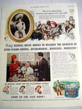 1942 Color Ad Maxwell House Coffee With a Lillian Russell Illustration - $9.99