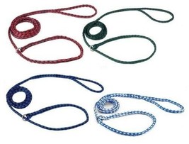 Braided Poly Dog Control Slip Leads Assorted Color Vet Rescue Kennel Bulk Packs - £9.71 GBP+