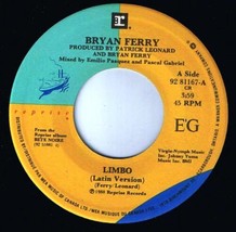 Bryan Ferry Limbo Latin Version 45 rpm Limbo Brooklyn Version Canadian Pressing - $4.94