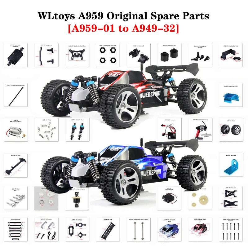 WLtoys 1:18 RC Car Spare Parts For A949/A959/A969/A979 High-Speed Car Original - £7.59 GBP+