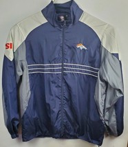 Denver Bronco&#39;s Reebok Sports Illustrated Zip Up Wind Breaker NFL SI Size L Blue - £7.78 GBP