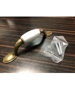 AMEROCK Classic BP1922 Antique Brass 3&quot;cc Cabinet Handle Pull with White... - $4.08 CAD