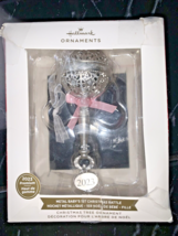 Hallmark Baby&#39;s First Christmas 2023 Rattle Ornament Premium Metal Pink 1st - £23.10 GBP