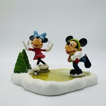 Department 56 Disney Christmas Village Mickey & Minnie Go Skating  Figurine - £35.52 GBP