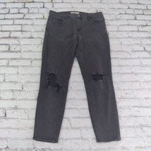 Vans Jeans Womens Juniors 11/30 Black Mid Rise Distressed Skinny Denim P... - $19.99