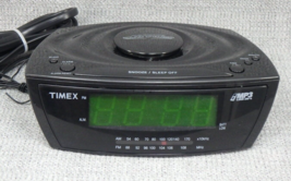 Timex Vintage Clock Radio Large Green LCD Display AUX MP3 Port Line in T227BQ - £15.94 GBP