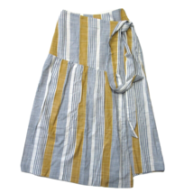 NWT Anthropologie Maeve Laura in Yellow Striped A-line Wrap Skirt 0 $110 - £48.79 GBP