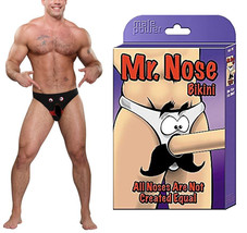 Men&#39;s Novelty Funny Gift Mr Nose Cut Out Stretch Black Bikini Underwear - $24.74