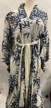 Traditional Floral kimono, White, Blue, Yellow and Pink, Flowers - $64.35