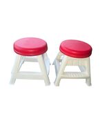 Pair Set Step 2 Red and White Stool Little Tikes Child Size Desk Kitchen... - $23.59
