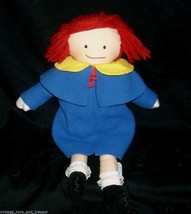 13" 1990 Madeline Doll Girl Eden Blue Coat Stuffed Animal Plush Toy Red Hair - $19.00