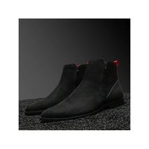 Men TAYNO Chelsea Chukka Micro Suede Soft Comfortable Zip up Boot Coupe Black image 6