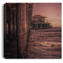 Canvas Print Square &quot;Beach Pier Scene&quot; - $39.59+