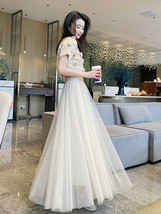 Ivory White Tulle Maxi Skirt Outfit Women Custom Plus Size Tulle Maxi Skirt image 1