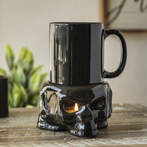 Wicca Vampire Bat Black Cup With Candle Holder Mug Warmer Shadow Caster Set - £27.96 GBP