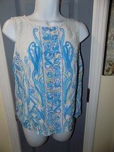 Lilly Pulitzer Iona Sleeveless Shirt Size S Women&#39;s 100% Silk - £42.99 GBP