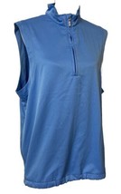 Ashworth Golf Vest Front Zipper Sport Vest Sz M Blue 2 Pockets Drawstring Bottom - £10.84 GBP