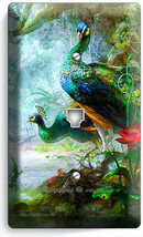 Whimsical Peacocks Feathers Phone Telephone Cover Wall Plates Bedroom Room Decor - £9.65 GBP