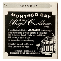 1969 Royal Caribbean Hotel Advertisement Montego Bay Vintage Resort Trav... - $19.99