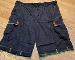 Men&#39;s Regal Wear 5XL (46-48) Black Shorts Plaid Accents Cargo Pocket Dra... - $11.69
