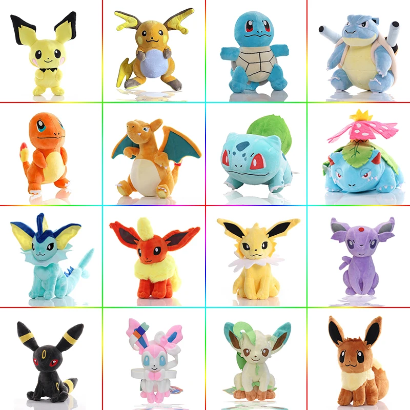 20cm Pokemon Eevee Plush Pikachu Raichu Charizard Blastoise Umbreon Jigglypuff R - $12.74