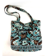 Vera Bradley Java Blue Tote Dual Strap Quilted Shoulder Bag Snap Closure... - $267.10 MXN