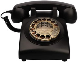 Telpal Antique Phones Corded Landline Telephone Vintage Classic Rotary Dial Home - £43.90 GBP