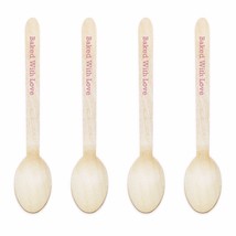 Dress My Cupcake Natural Wood 500-Pack Buffet Spoons DIY Kit, Baked with Love - £14.03 GBP