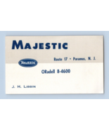 Majestic Industrial Fans and Air Conditioning Vtg Business Card Paramus ... - $8.86