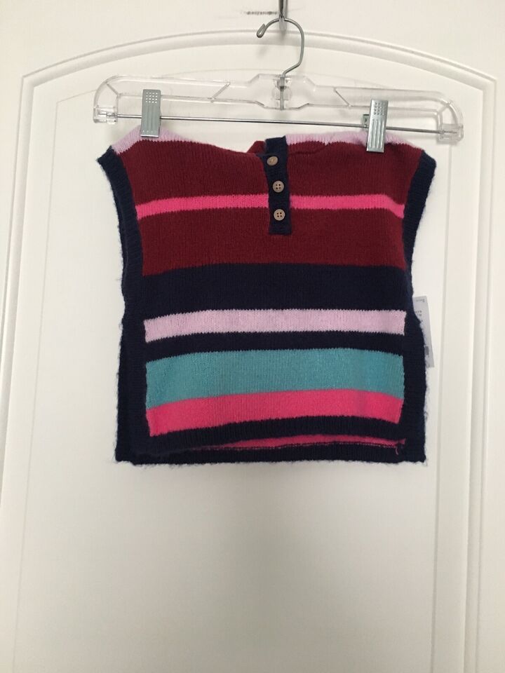 Primary image for 1 Pc Carter's Toddler Girls Striped Sweater Vest Size 3 Months Choose Your Size