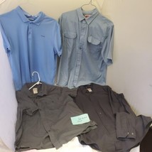 Lot of 4 Mens Wrangler Jeans Co 100% Cotton Long &amp; Short Sleeve Shirt Size L - £31.47 GBP