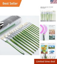 Eco-Friendly 15-Piece Oil &amp; Acrylic Brush Kit in Recyclable Box - Art Es... - $49.50