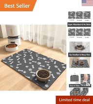 Versatile Dark Grey Pet Feeding Mat - Pet Supplies for Cats, Dogs, and More - $13.30