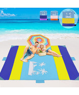 Beach Blanket, Extra Large 79&quot;×79&quot; Picnic Blanket 3-9 Adults (Yellow) - £13.69 GBP