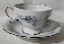 Johann Haviland Blue Garland Set of 6 Tea Cups &amp; 7 Saucers Bavaria Germany - £28.11 GBP
