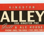 The Kingston Alley Grill &amp; Ale House Menu Kingston Pike Knoxville Tennessee - £14.28 GBP