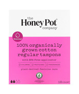 The Honey Pot Company 100% Organically Grown Cotton Tampons Unscented 18... - €8,34 EUR