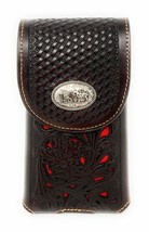 Texas West Men&#39;s Cowboy Small Leather Praying Cowboy Smartphone Holder H... - £21.80 GBP