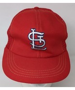 Vintage St Louis Cardinals Snapback Trucker Mesh Hat Baseball Cap Red AN... - £11.65 GBP