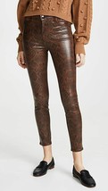 J Brand Alana High Rise Crop Skinny Dark Eclair Coated Boa Jeans Brown Tan  - $133.62