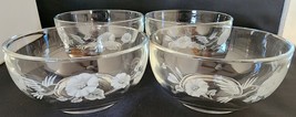 Hummingbird Avon 24% Lead Crystal 4 Cereal / Dessert Bowls Made in France - $38.65