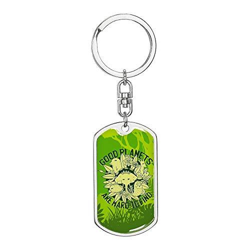 Good Planets Dog Tag Pendant Keychain Stainless Steel or 18k Gold