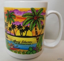 Tropical Sunrise and Palm Trees Mug Gulf Shores Alabama USA 4&quot; - £11.11 GBP
