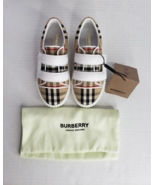 New Burberry Kids Size 33 EU / 2 US Archive Beige Mark Low-Top Check Sne... - $379.56 CAD
